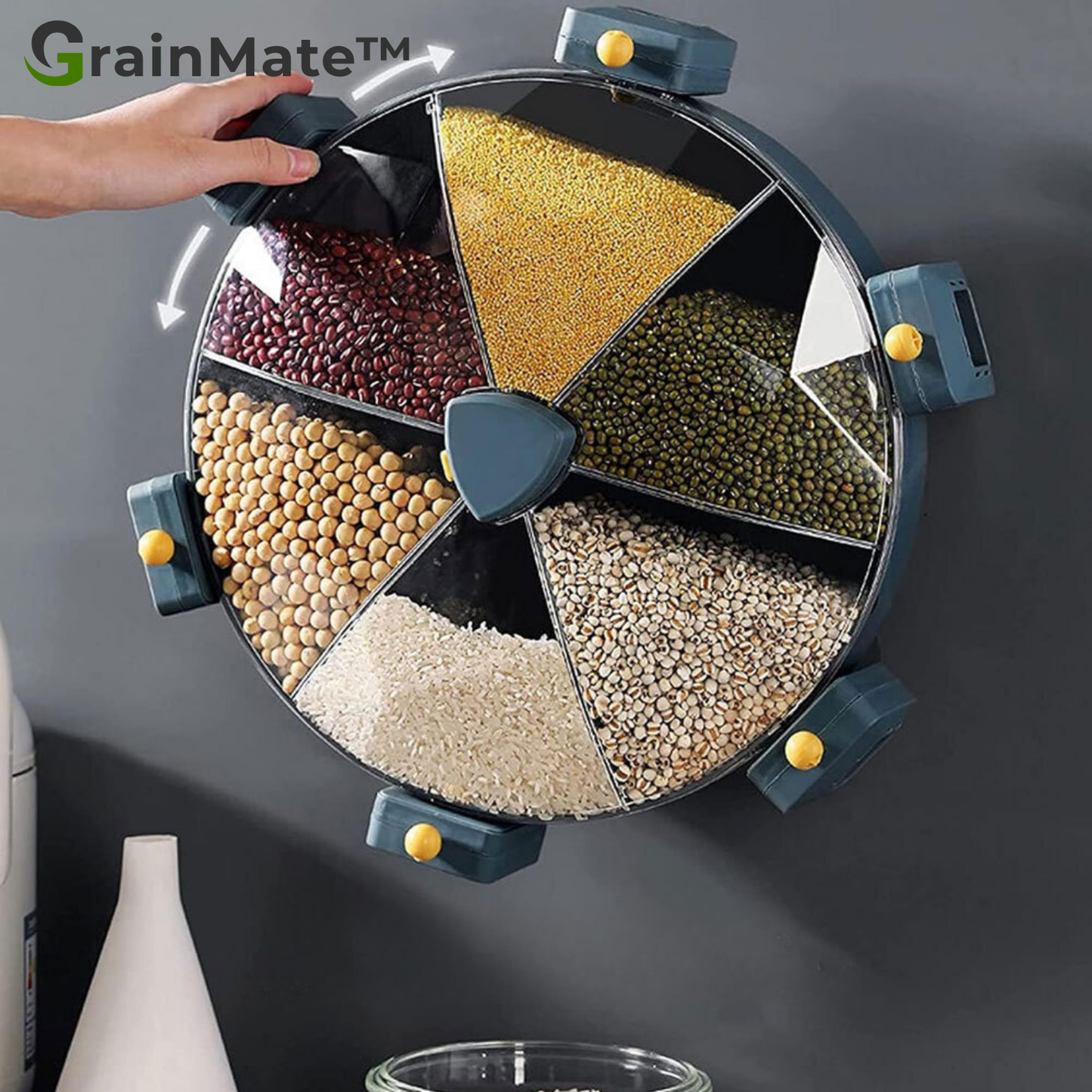 GrainMate™ - Wandmontierter rotierender Getreidespender
