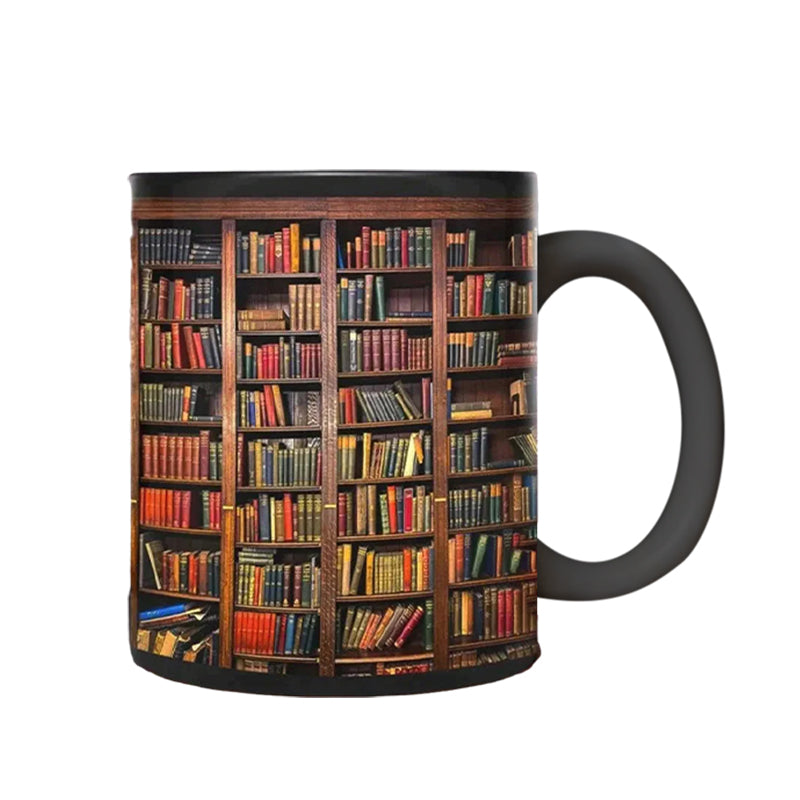 Keramik 3D Bücherregal Tasse für Buchliebhaber