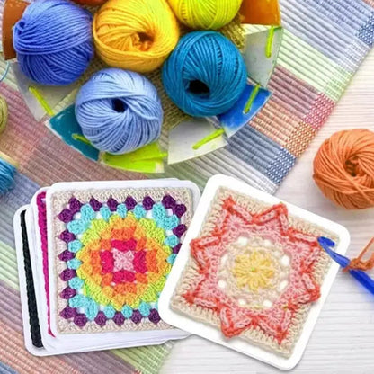 CozyNest™ - Bunte Granny Square Häkelmusterkarten