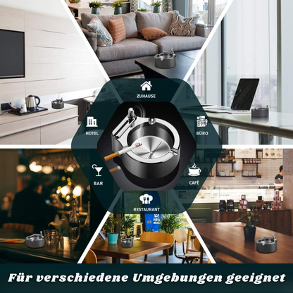 AshKeeper™ - Elegante Metall-Aschenbecher mit eingebautem Feuerzeug