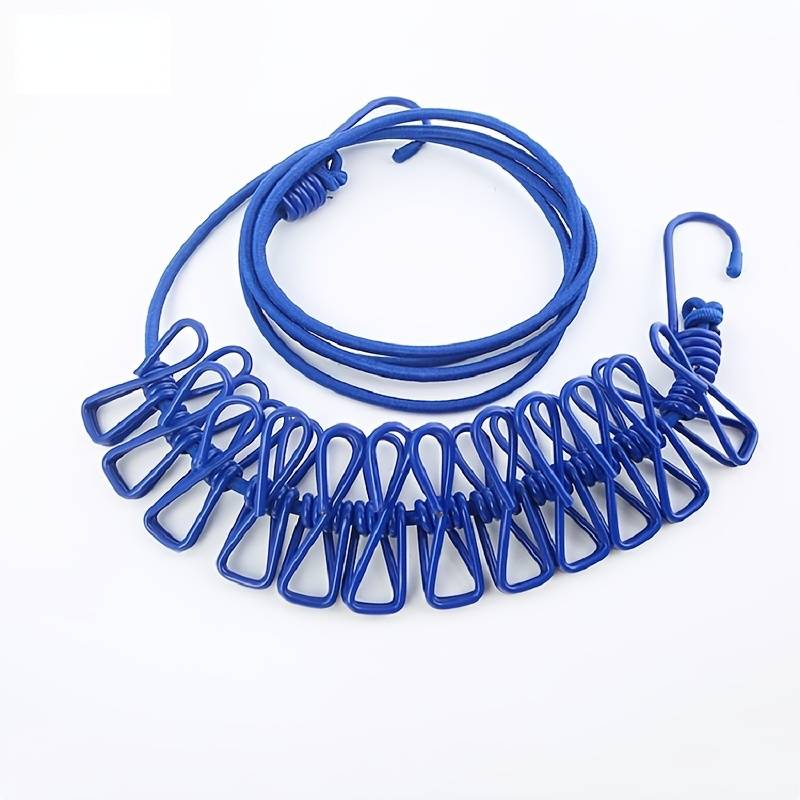 Tragbare Wäscheleine mit Klammern für Camping und Outdoor-Einsatz