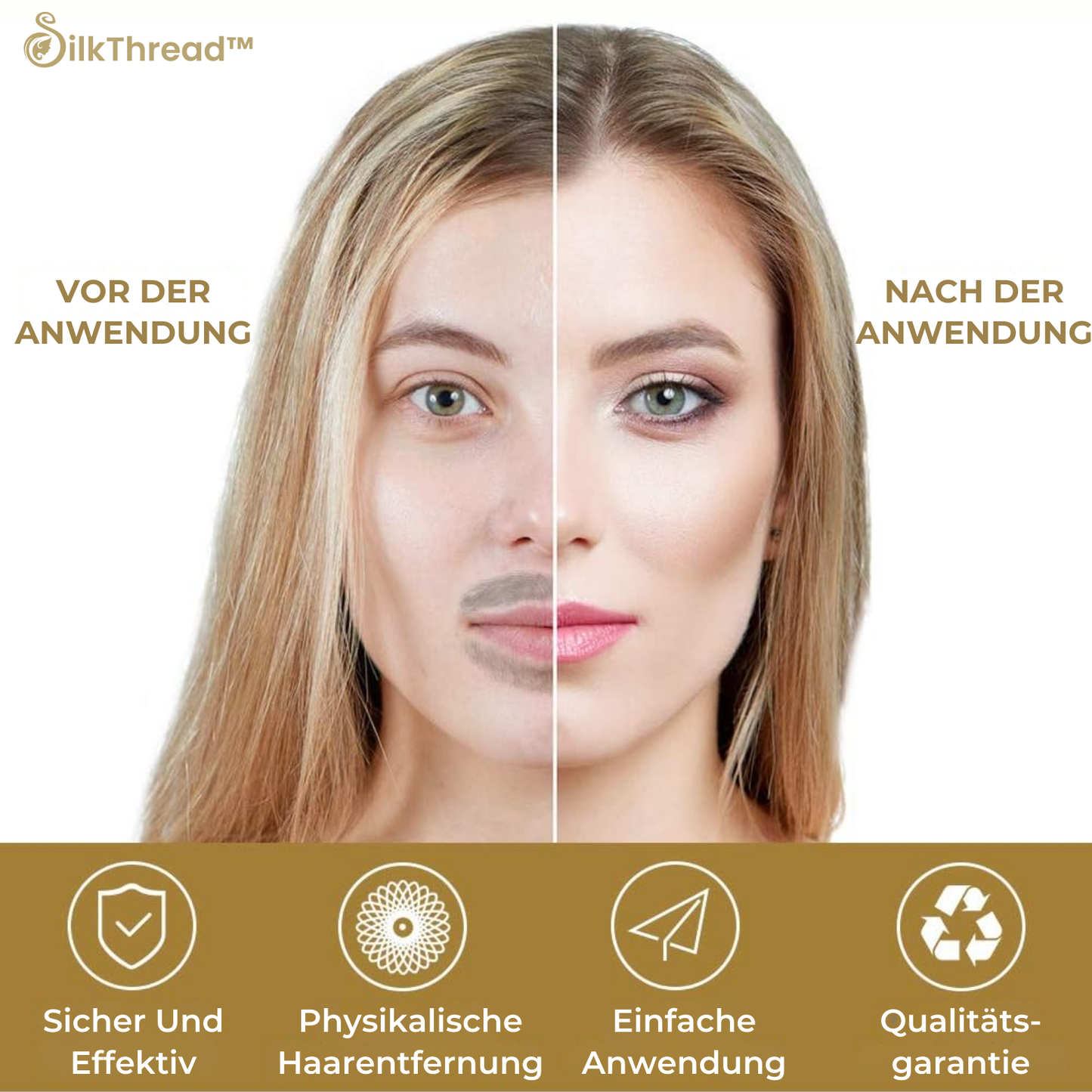 Elektrisches Gesichts-Haarentfernungsgerät mit Seidenfaden