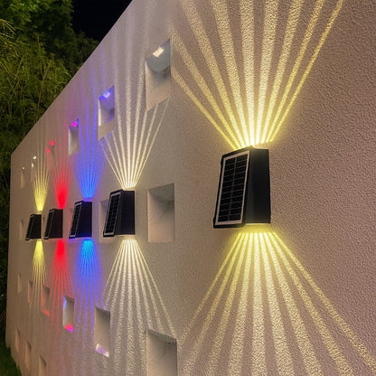 LumaGlow™ - Elegante Solar-Wandleuchte mit 4-seitigem Farbglühen