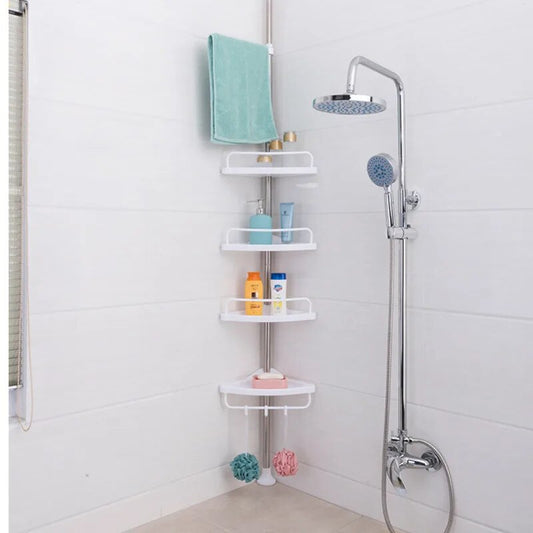 Verstellbares Eckregal für Badezimmeraufbewahrung und Organisation