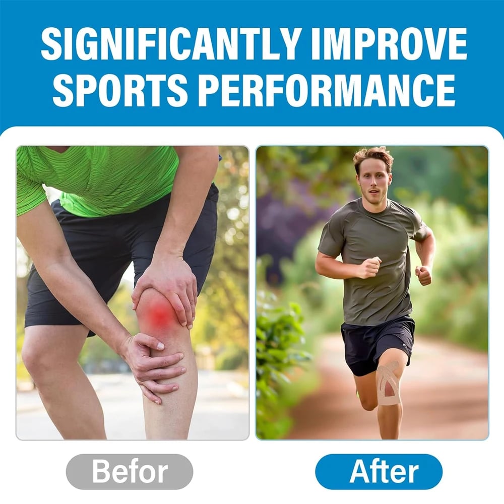 FlexiKnee™ - Vorgefertigte Kinesiologie-Streifen zur Schmerzlinderung und Bewegungsförderung