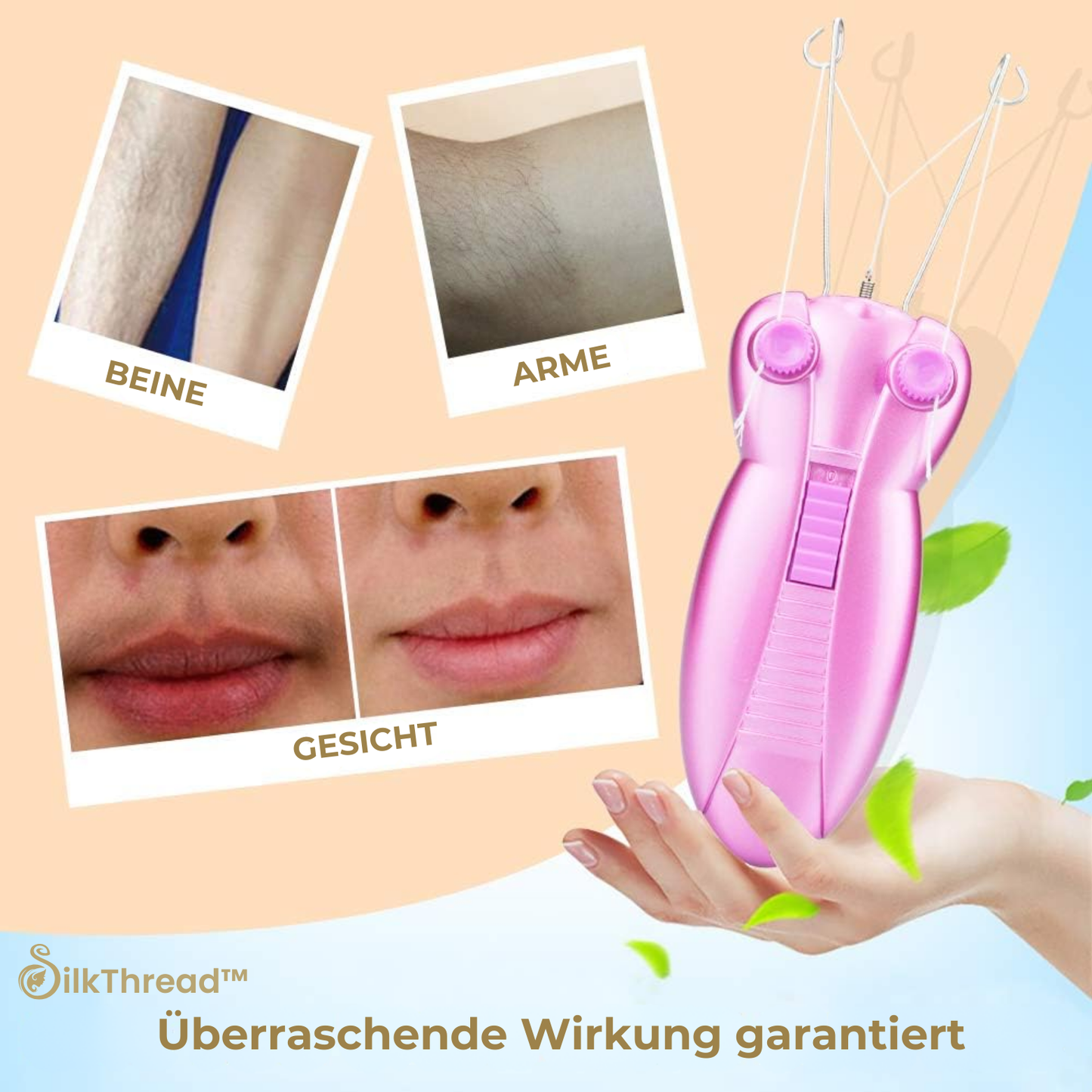 Elektrisches Gesichts-Haarentfernungsgerät mit Seidenfaden