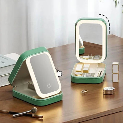 BeautyGlow™ – Tragbare Kosmetiktasche mit LED-Spiegel