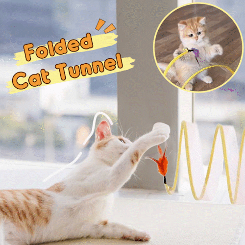 KittyMaze™ | Zusammenklappbarer Katzentunnel mit integriertem Spielzeug