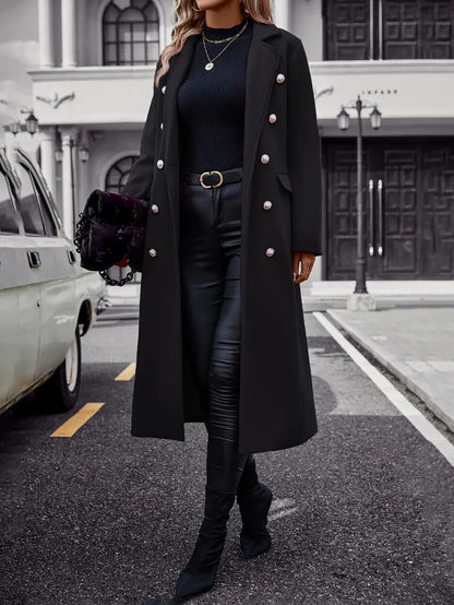 50% RABAT | Liaquen™ | Modebewusster Trenchcoat mit Gürtel und Pelzbesatz