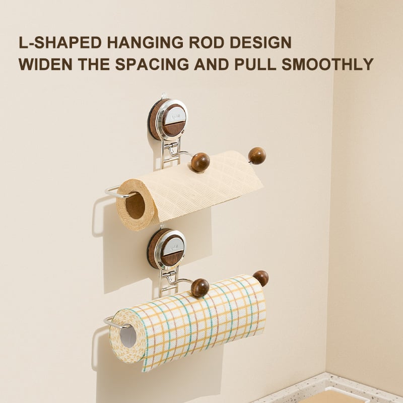 Eleganter, bohrfreier Küchenrollenhalter mit Saugnapf-Organizer