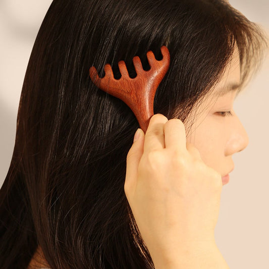 Sandelholz Meridian-Kamm für entspannende Kopf- und Nackenmassage