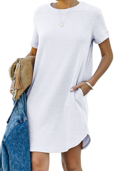 lisa™ | Lässiges T-Shirt-Kleid mit kurzen Ärmeln und Taschen