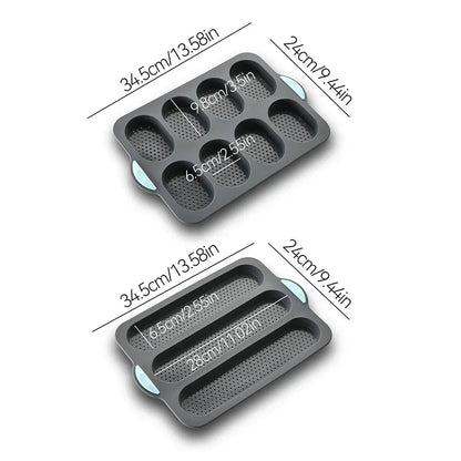 CrustyBake™ - Antihaft-Silikon-Baguette-Backform für perfekte Laibe