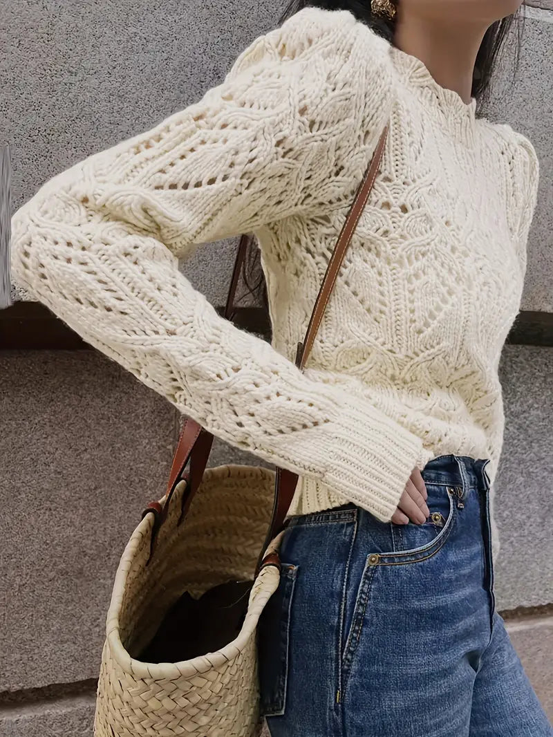 50% Rabatt | Dreilea™ - Luxuriöser Strickpullover mit Spitzendetail [Letzter Tag Rabatt]