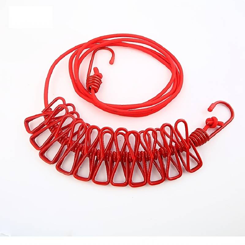 Tragbare Wäscheleine mit Klammern für Camping und Outdoor-Einsatz