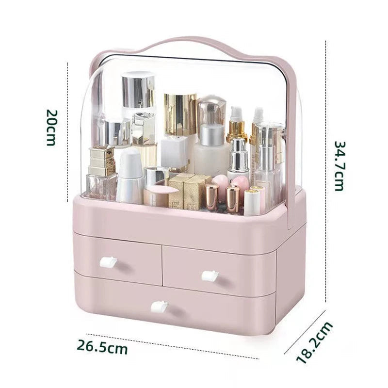 GlowNest™ Tragbarer Make-up Organizer mit Griff und Schubladen