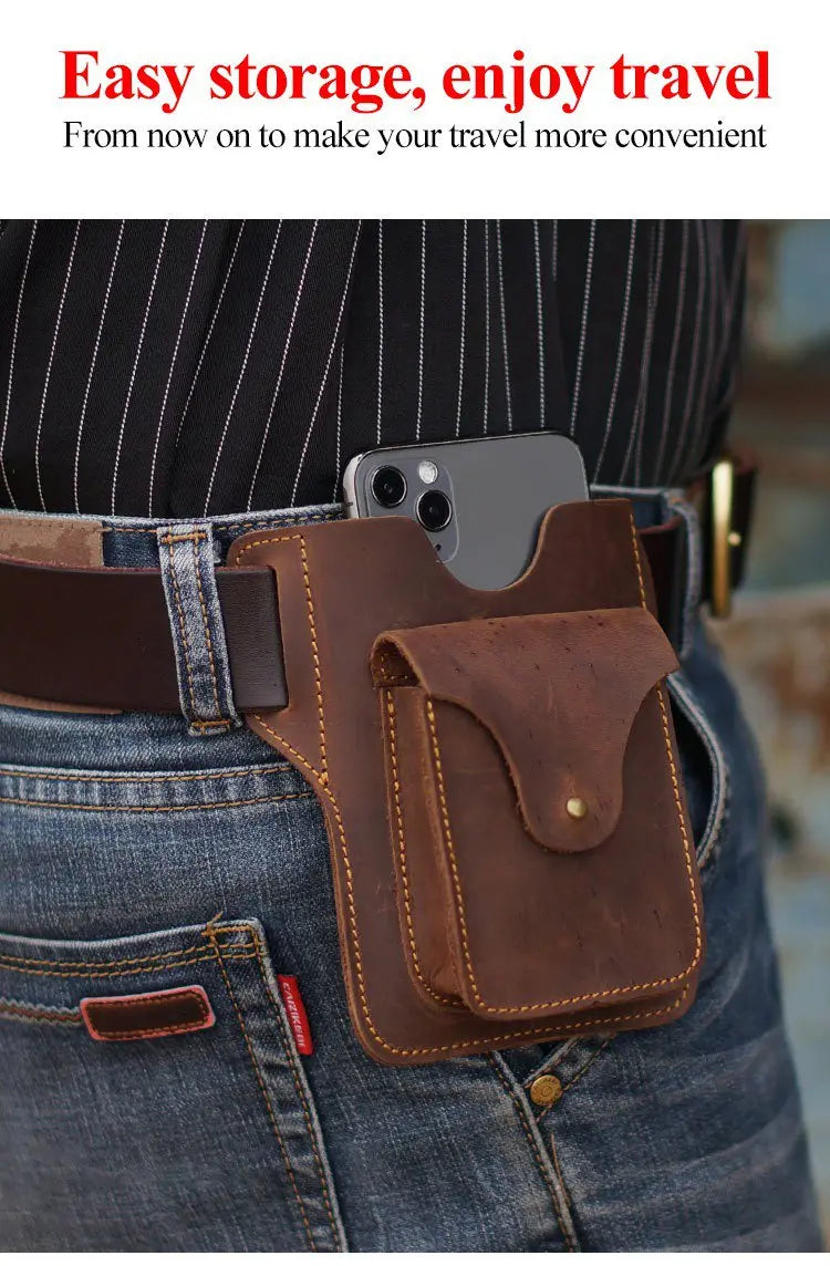 VersaBag™ | Multifunktionale Handy-Gürteltasche aus Leder