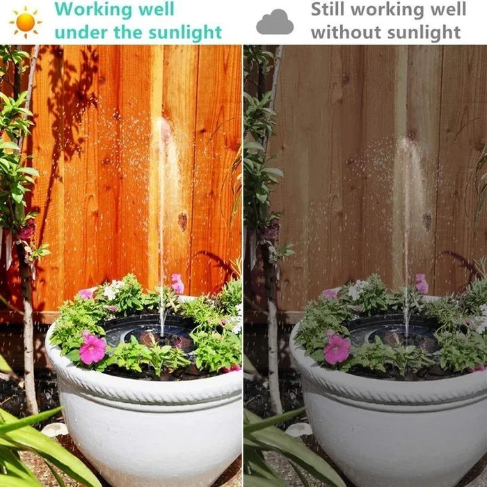 Quellivo Solarbrunnen im grünen Garten bei Tageslicht