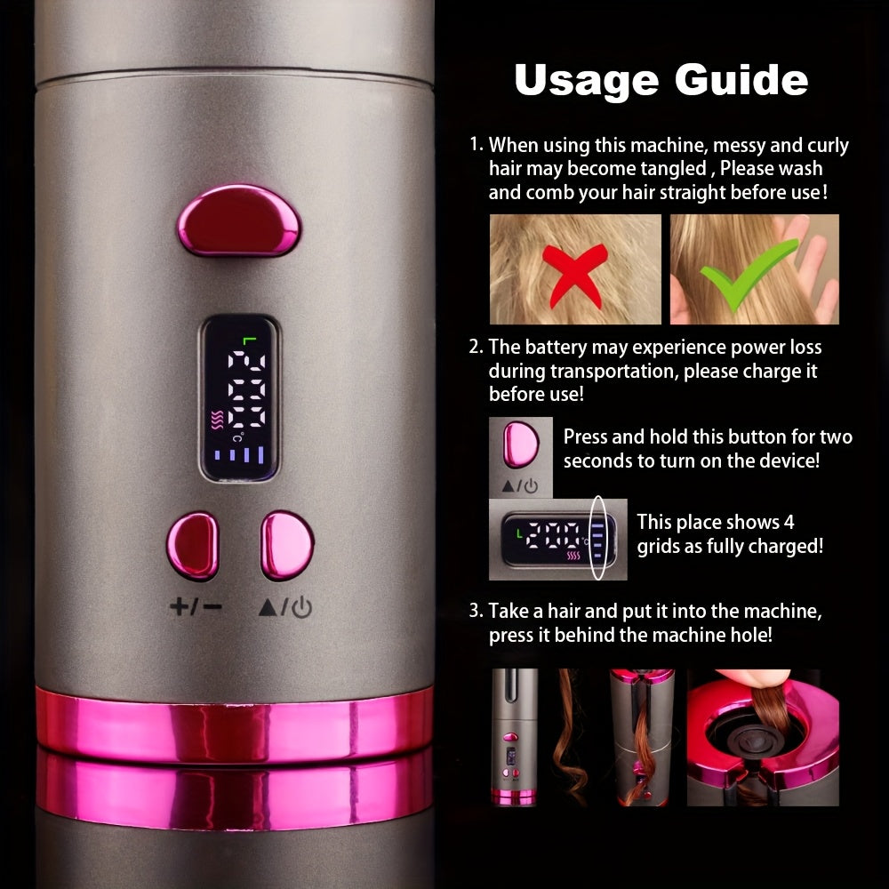 CurlFree™ Wiederaufladbarer tragbarer Lockenstab mit automatischer Abschaltsicherheit