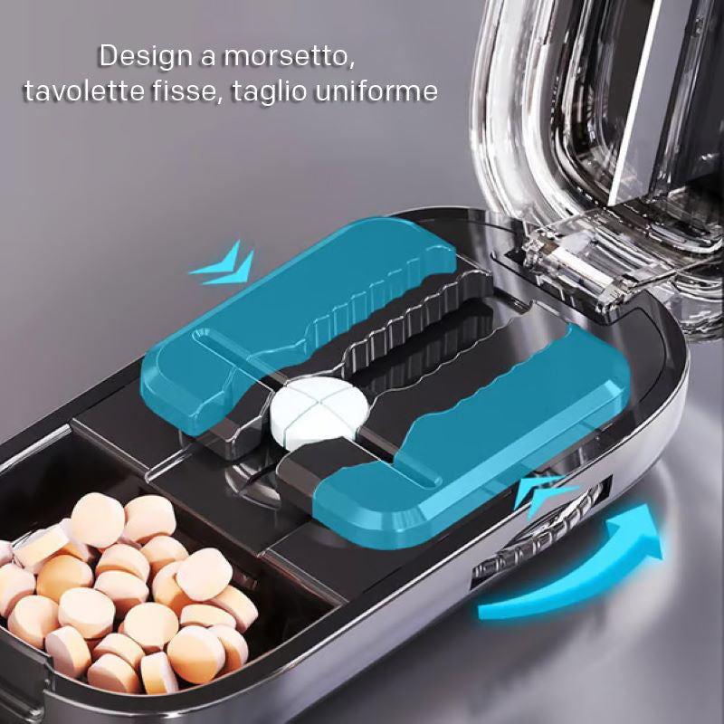 Kompakter sicherer Pillenteiler für einfache Medikamentenverwaltung