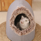 Gemütliches Winter-Höhlenbett für kleine Hunde und Katzen