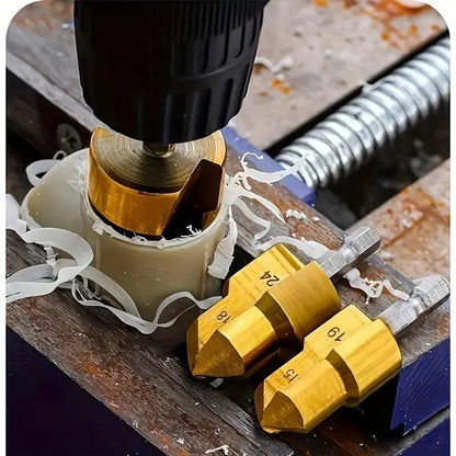 50% Korting | MaxHole™ - Rohranschluss-Entgrater Bohrer Set [3 Stahlstücke]