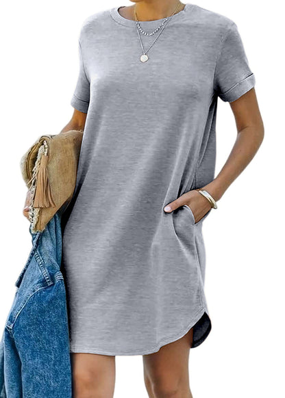 lisa™ | Lässiges T-Shirt-Kleid mit kurzen Ärmeln und Taschen