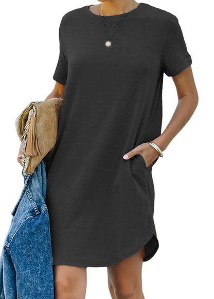 lisa™ | Lässiges T-Shirt-Kleid mit kurzen Ärmeln und Taschen