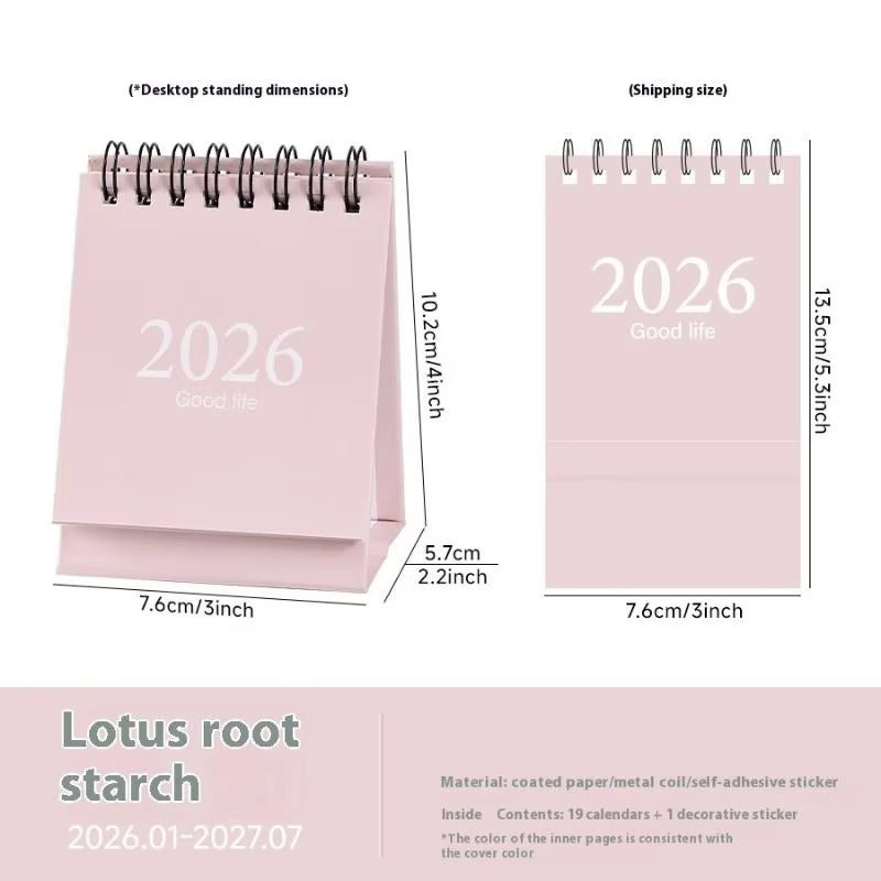 2026 Mini Tischkalender | Morandi Farbiger Stehkalender