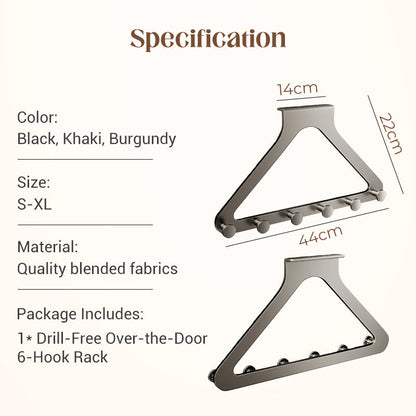 HangEase™ - Über-Tür 6-Haken Organizer-Rack