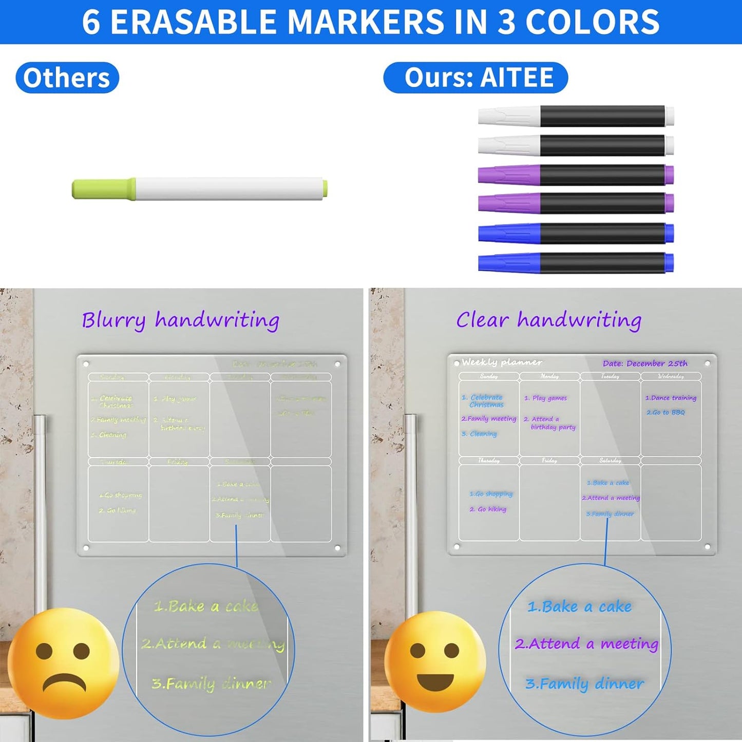 Planiva™ - Klarer Acryl-Kühlschrankorganizer & Wöchentlicher Essensplaner