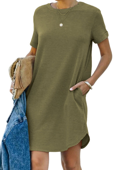 lisa™ | Lässiges T-Shirt-Kleid mit kurzen Ärmeln und Taschen