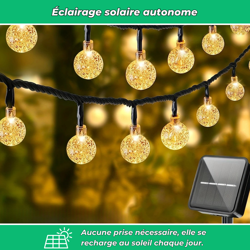 LumiGlow™ Kristall-Solarlichterkette für magische Außenbeleuchtung