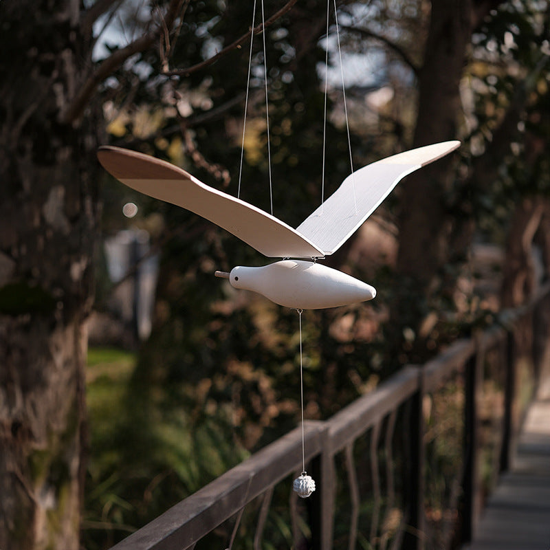 CoastalCrafts™ | Handgefertigte hölzerne Möwe Hängende Ornament