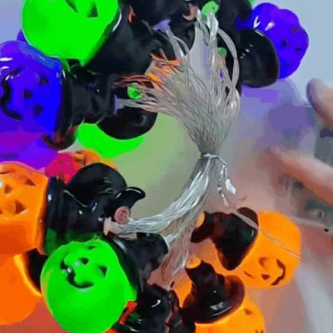 Halloween Kürbis Lichterkette USB Batterie betrieben Innen Außen Dekoration