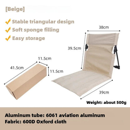 Ultraleichter gepolsterter Campingstuhl mit wetterfestem Aluminiumrahmen