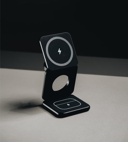 Elegante 3-in-1 kabellose Ladestation für Schreibtisch und Nachttisch