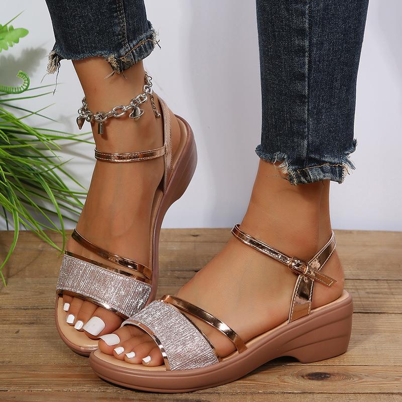 WedgeWonders™ | Damen Keilsandalen mit offener Spitze