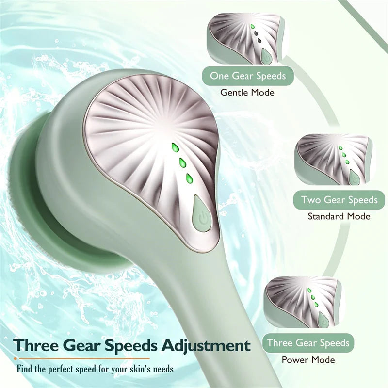 GlowEase™ Wiederaufladbare Elektrische Badbürste mit langem Griff