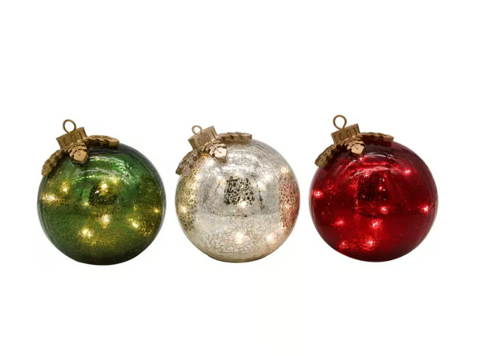 Festliches Glas-Weihnachtstischdekorationsset 3-teilig