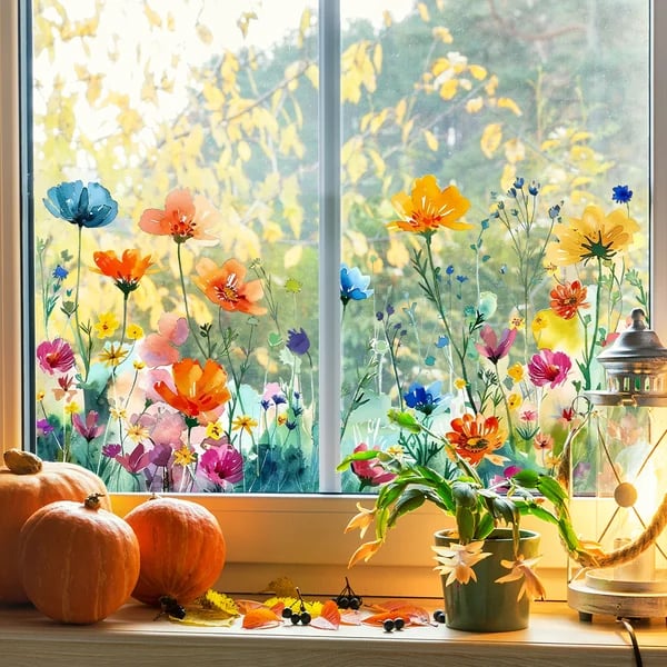 Petaluxe™ | Bunte Blumenaufkleber für Ihr Fenster!