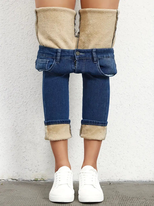 50% off | Dreikith™ - Plain Fleece Liner Skinny Jeans [Last Day Discount]