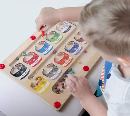 CountMag™ | Buntes magnetisches Holzperlen-Zahlenpuzzle