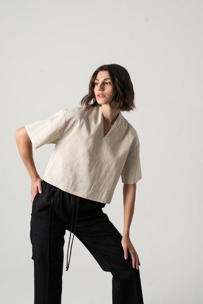 Emil™ – Leinen Top in Natur