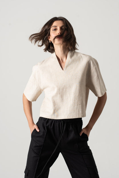 Emil™ – Leinen Top in Natur