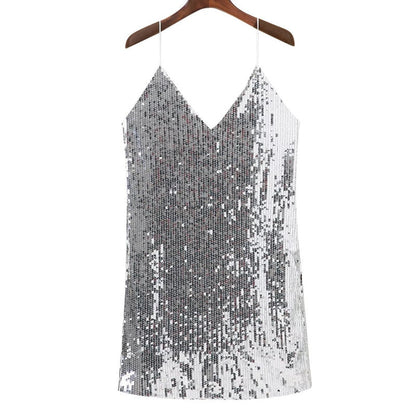 Chyra™ – Glitzerkleid mit Spaghettiträgern
