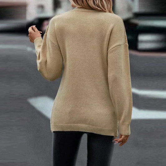 50% off | Olivia™ | Women's asymmetric V-neck wrap knit sweater
