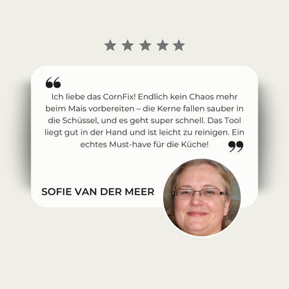 CornFix™ – Einfaches Werkzeug zum schnellen Entfernten frischer Maiskörner für Snacks