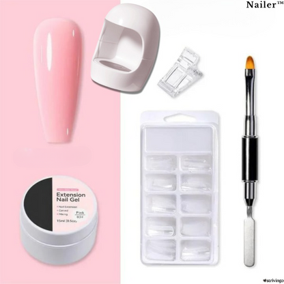 Nailer™ – Hartgel-Nagelverlängerungs-Set | Inklusive UV-Lampe!