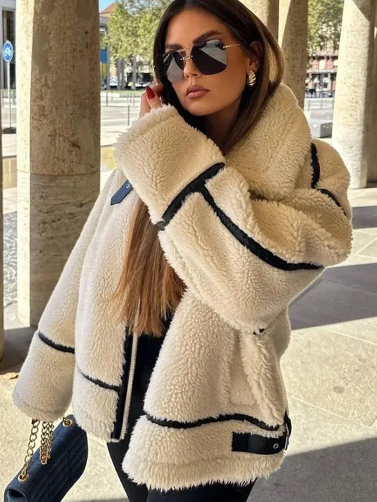 Chiara™ | Women's wool fleece coat, thick and warm 